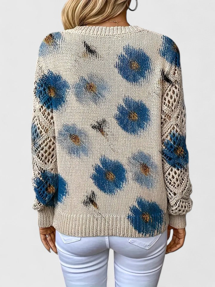 Rowan | Sweter z Kwiatowym Wzorem