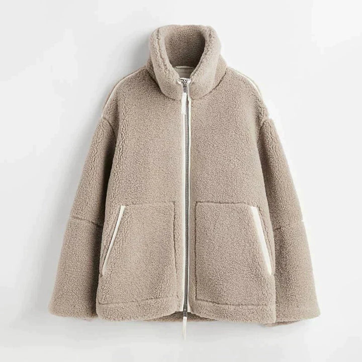 Silvana | Kurtka Teddy Oversize z Wysokim Kołnierzem