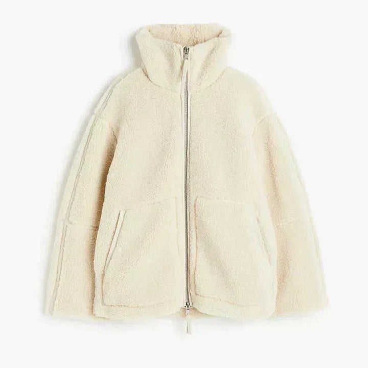 Silvana | Kurtka Teddy Oversize z Wysokim Kołnierzem