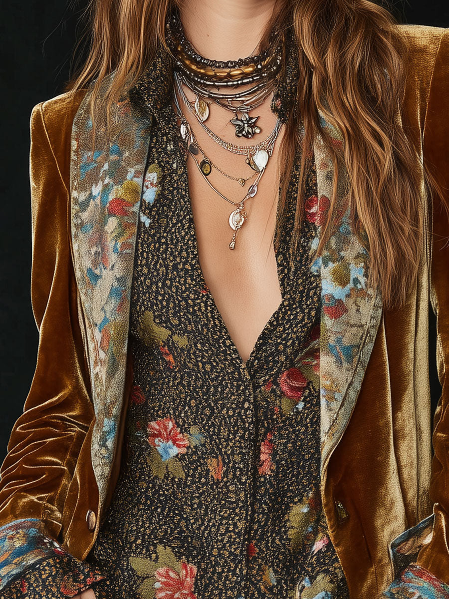 Marcelline | Blazer Patchwork Kwiatowy Vintage