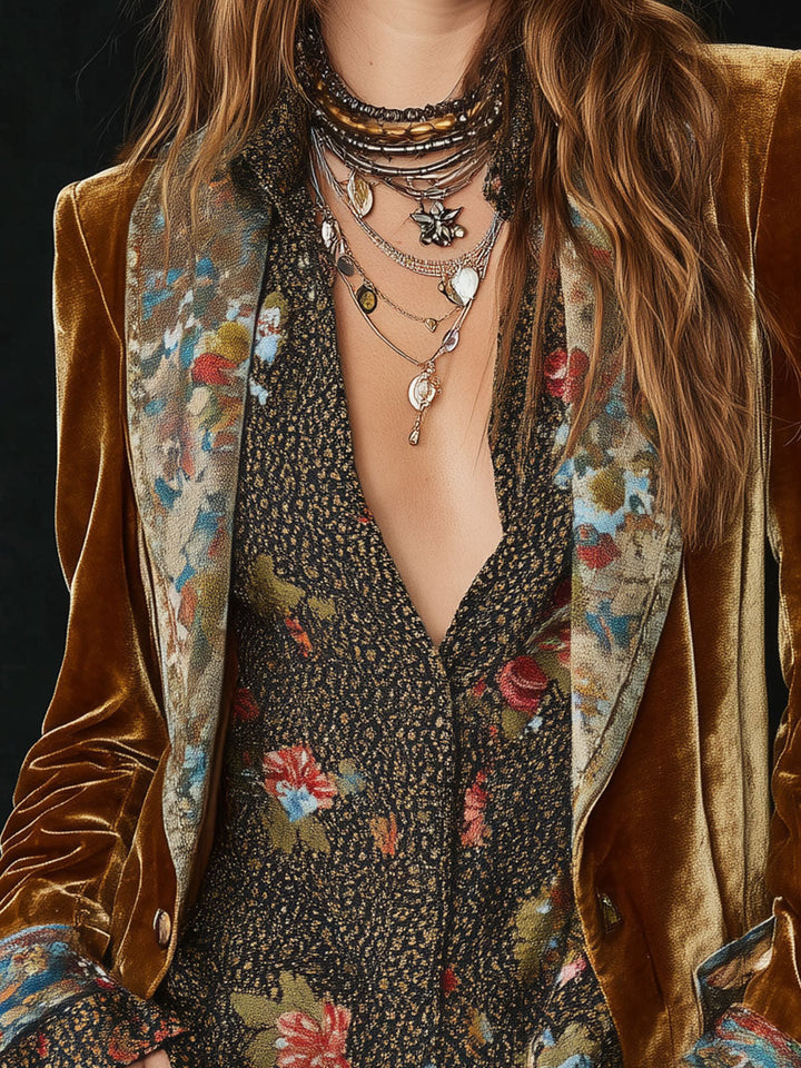 Marcelline | Blazer Patchwork Kwiatowy Vintage