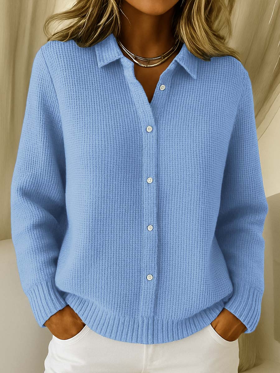 Carmela | Sweter z teksturowanej dzianiny z guzikami