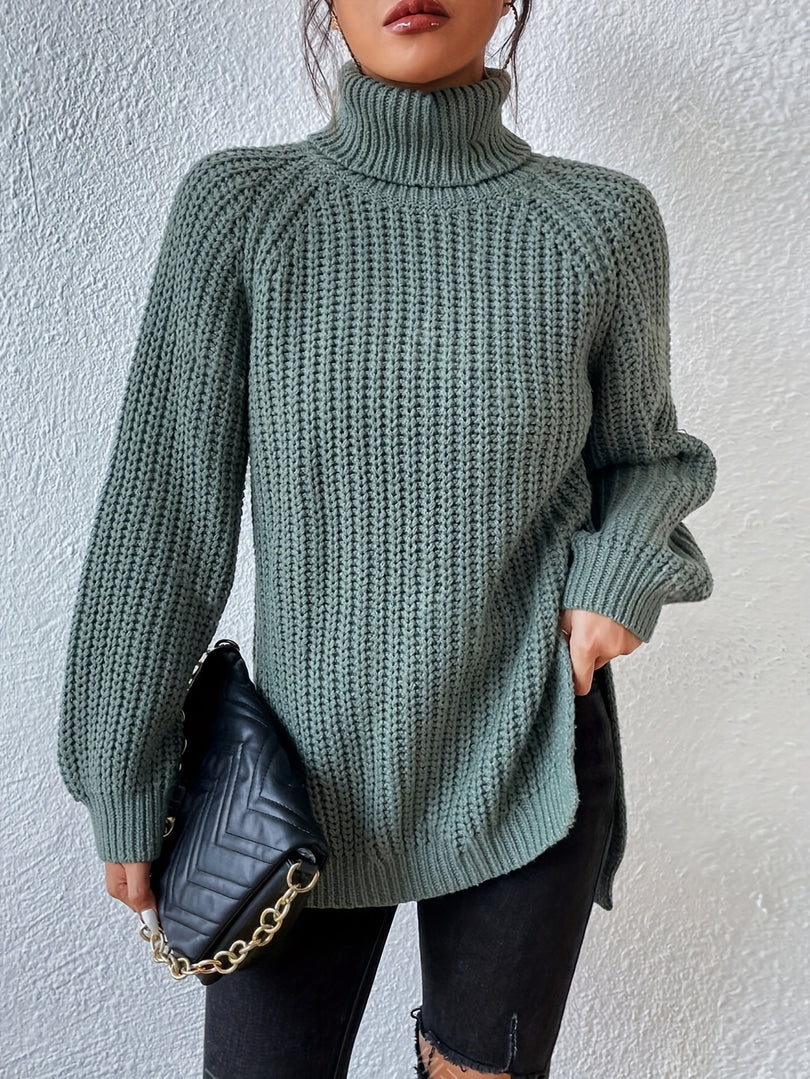 Felina - Sweter z Wysokim Kołnierzem z Długim Rękawem