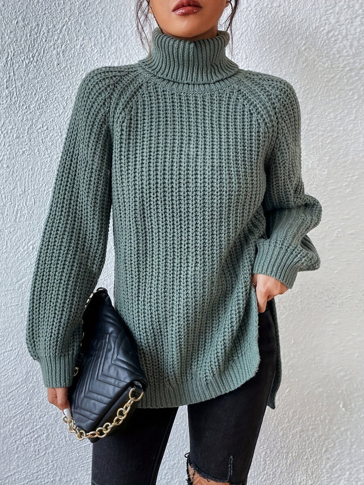 Felina - Sweter z Wysokim Kołnierzem z Długim Rękawem