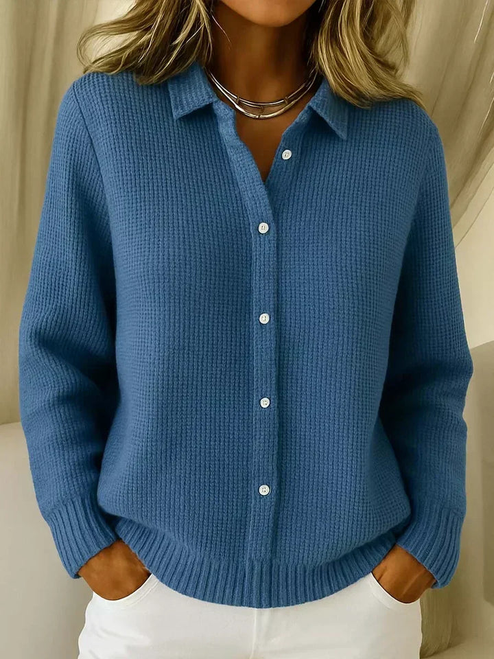 Carmela | Sweter z teksturowanej dzianiny z guzikami