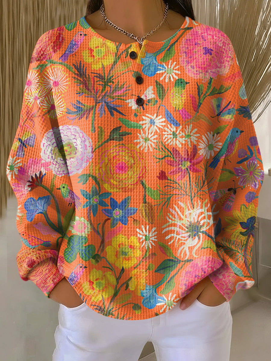 Lucinda | Sweter Henley Blossom