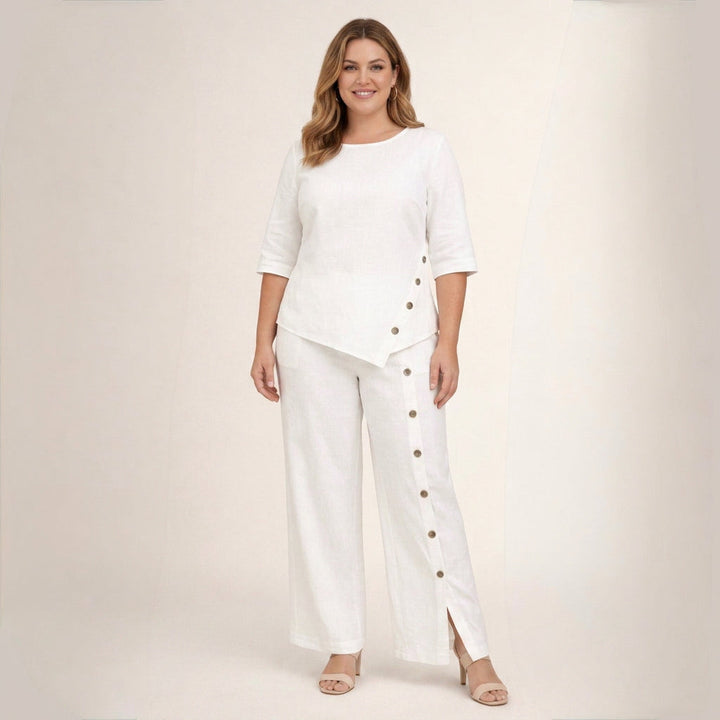 Grazyna | Elegancki Zestaw Lniany