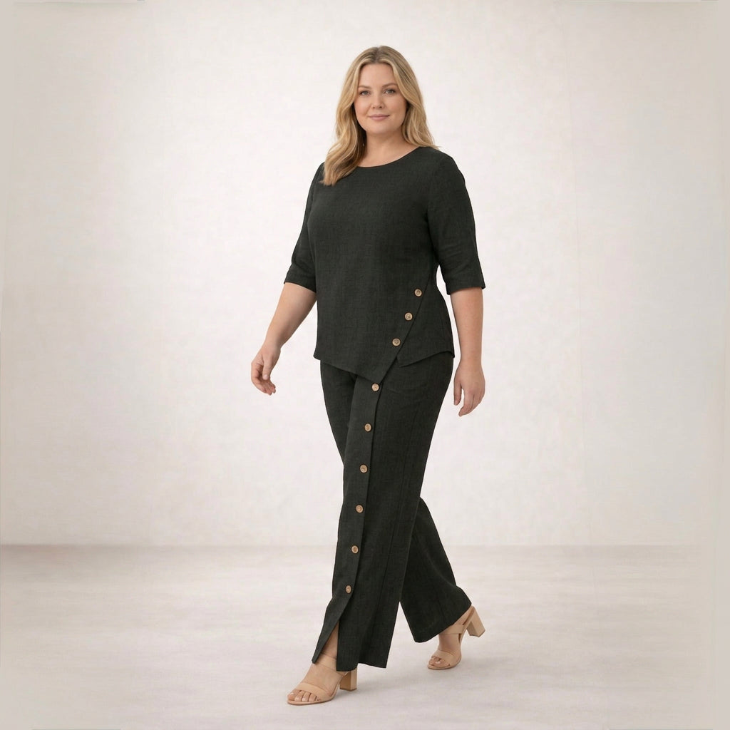 Grazyna | Elegancki Zestaw Lniany