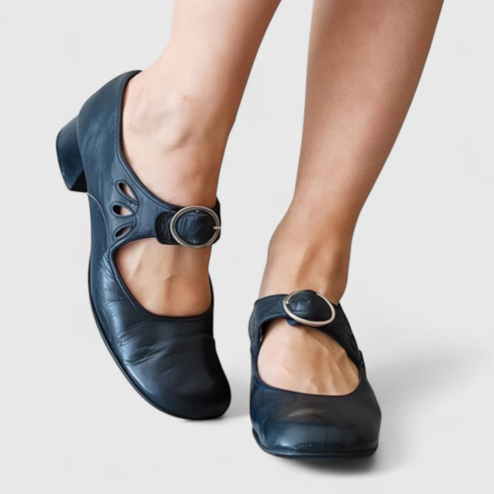 DELACROIX | Dziecięce buty retro z okrągłą klamrą Léa