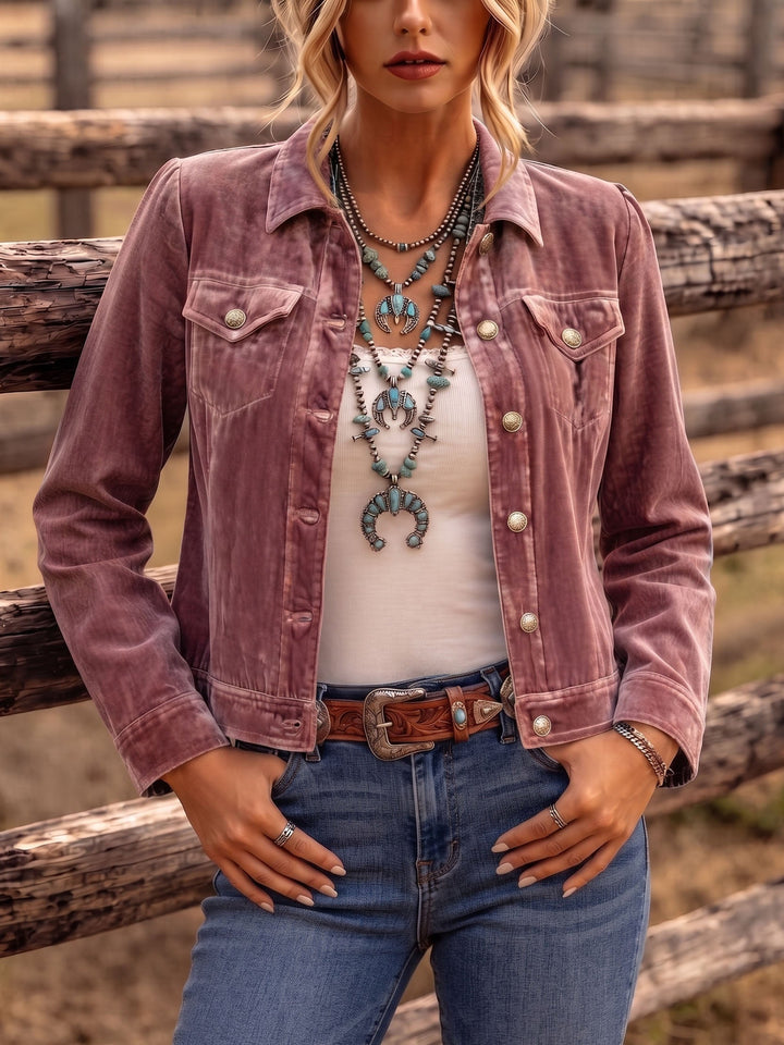 Raffaella | Vintage Boho Aksamitna Kurtka