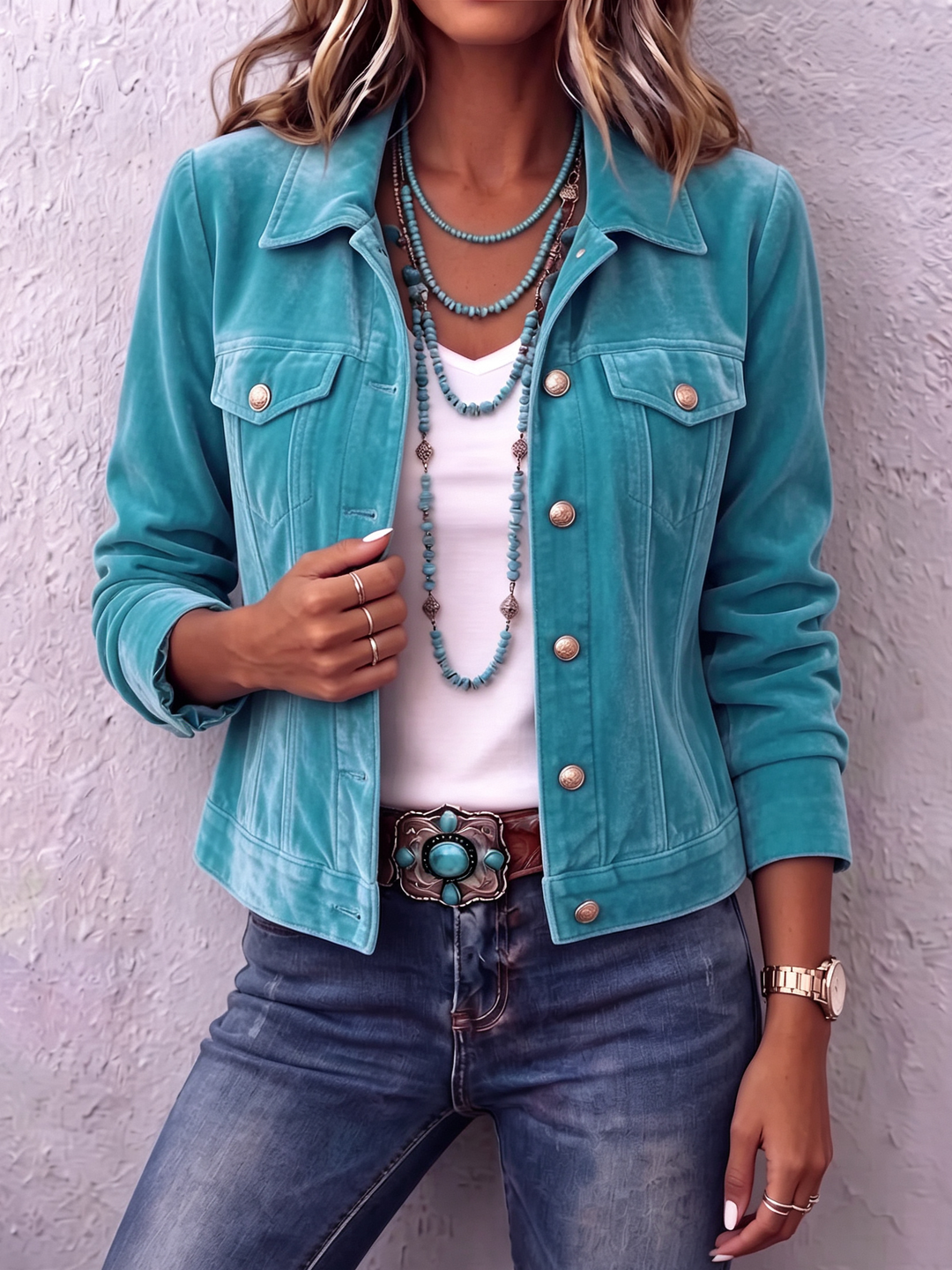 Raffaella | Vintage Boho Aksamitna Kurtka