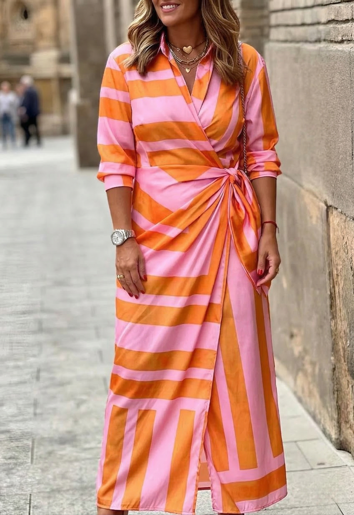 Elvina - Sukienka Wrap w Print