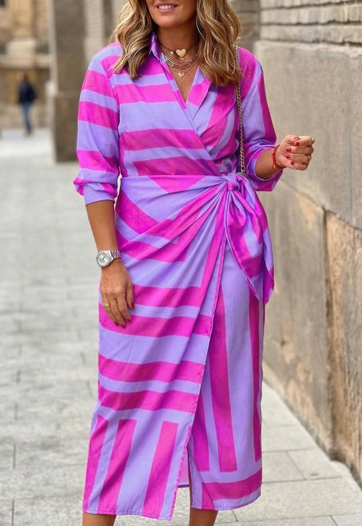 Elvina - Sukienka Wrap w Print